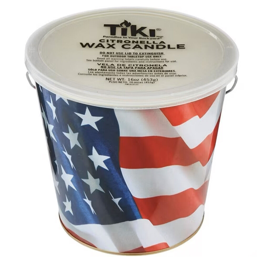 image of American Flag Citronella Candle Bucket, 16 oz