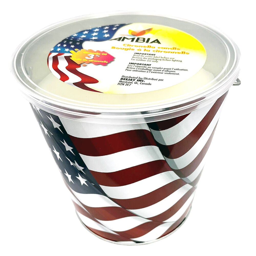 image of American Flag Citronella Candle Bucket, 16 oz