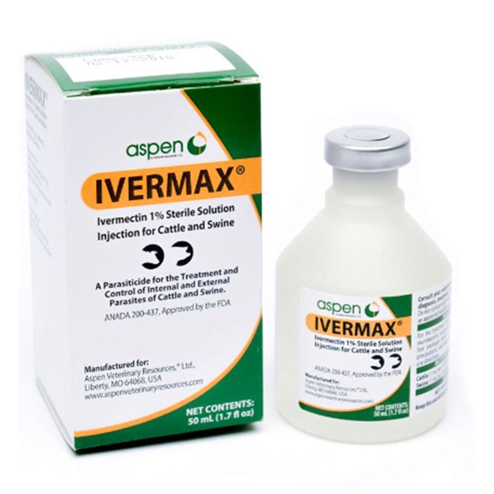 image of Ivermax 1% Injectable Sterile Solution, 50 mL, Brand May Vary