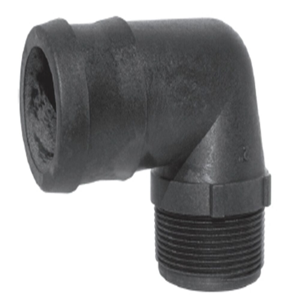image of Elbow - 2-in Male NPT Long x 2-in Long Hose Barb 90 Degree Elbow