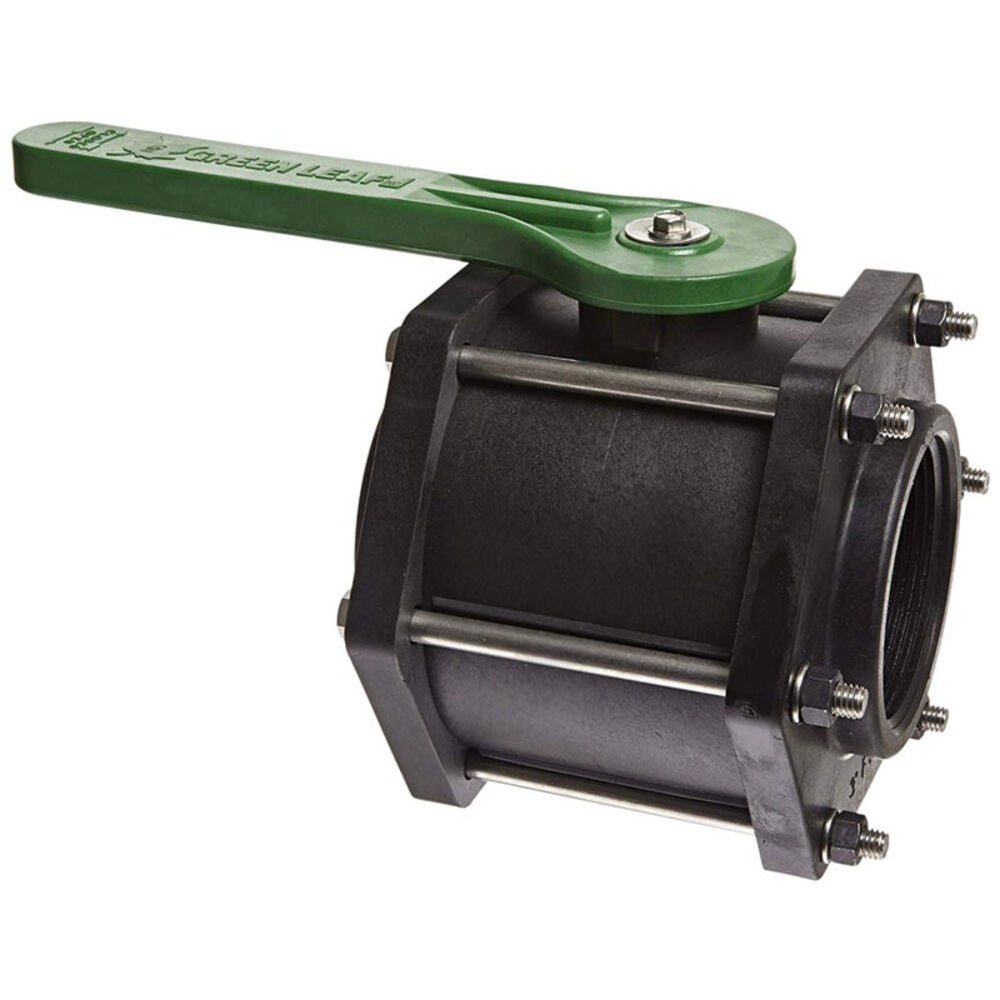 image of Ball Valve, 3-in Female Npt, 1 Ports/Ways, Polypropylene