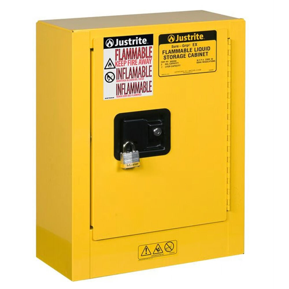 image of Yellow Mini Transportable Flammable Cabinet- Manual Close