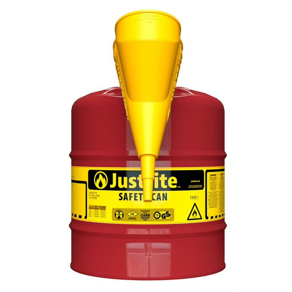 image of 5 gal Red Type I Safety Can for Flammables with Funnel