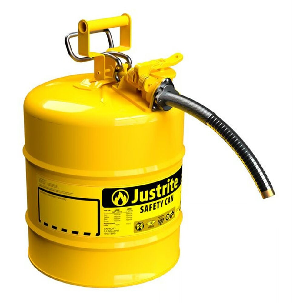 image of 5 gal Yellow Type II Safety Can for Diesel with Metal Hose