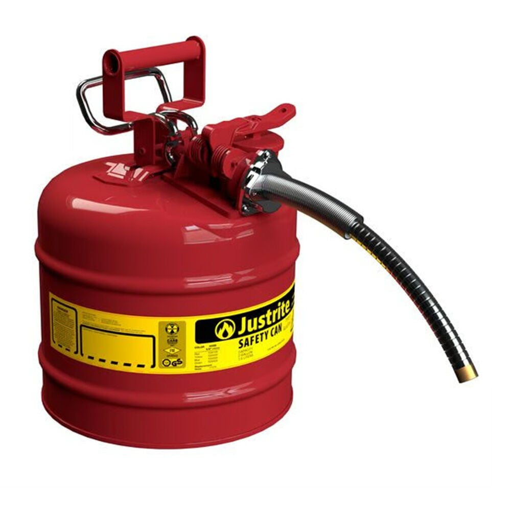image of 2 gal Red Type II Safety Can with Metal Hose