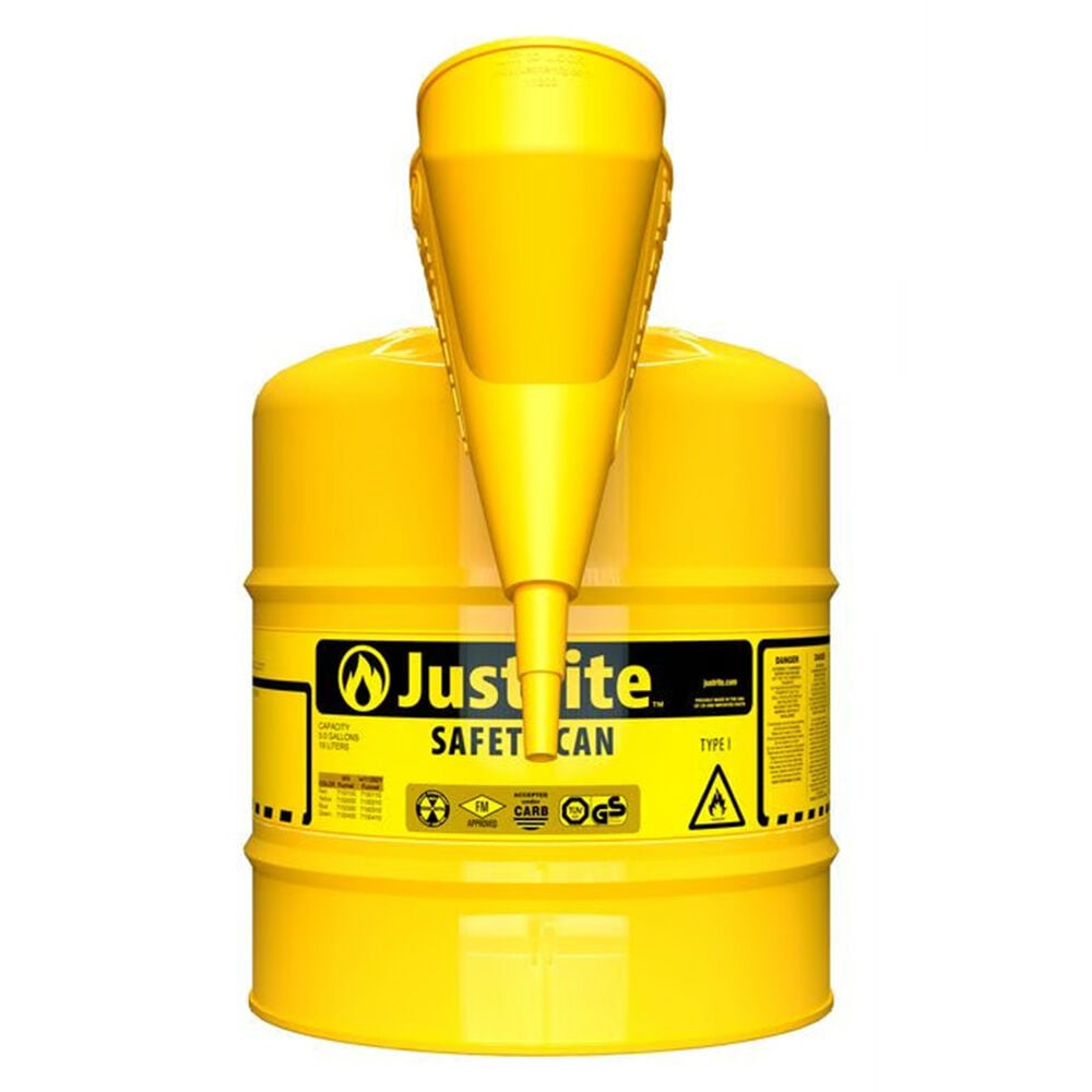image of 5 gal Yellow Type I Steel Safety Can for Diesel with Funnel