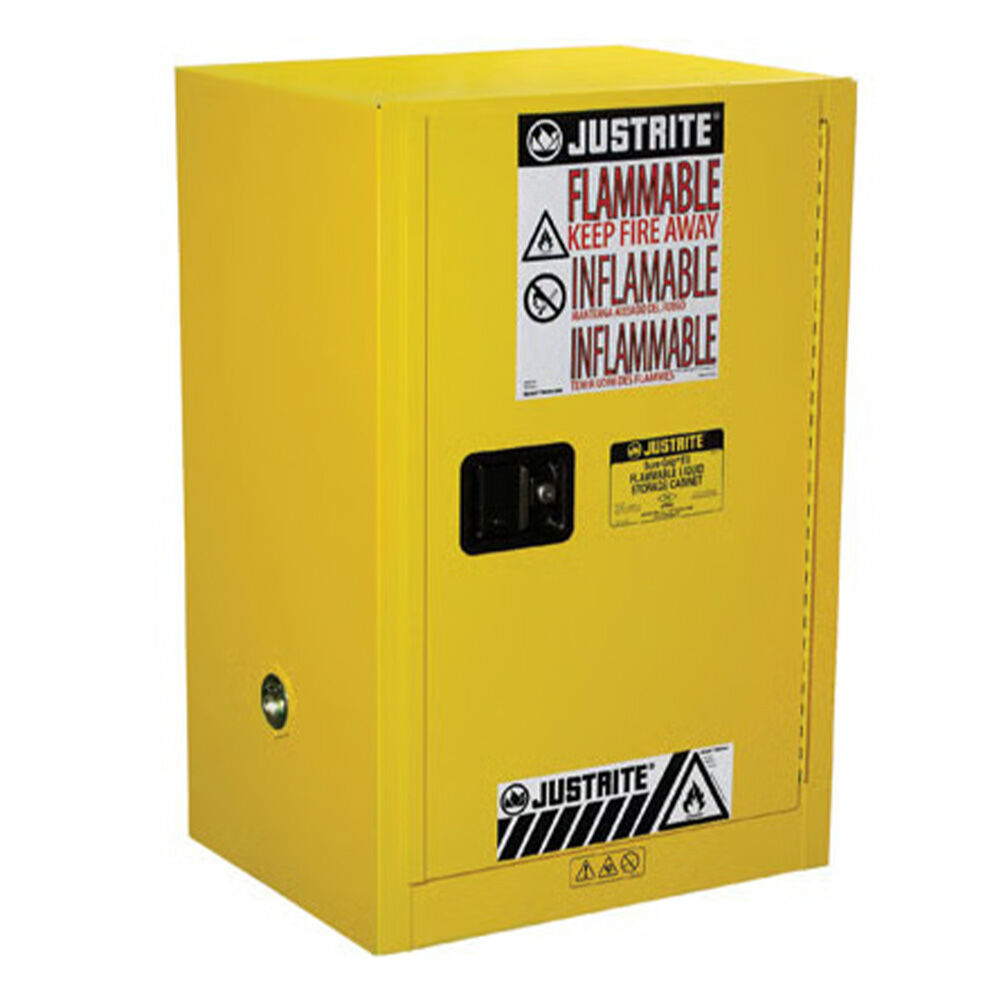 image of 12 gal Yellow Flammable Cabinet- Self Close