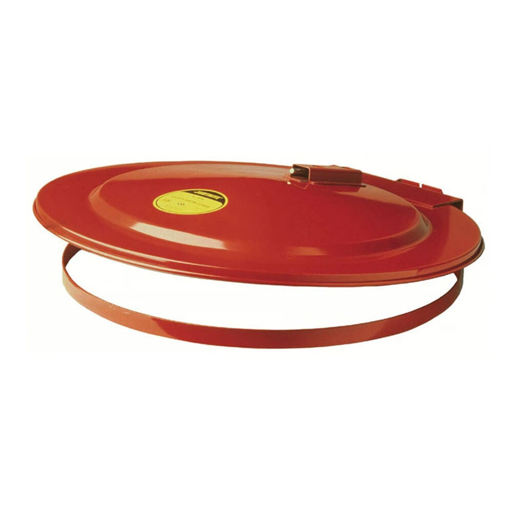 image of Red Drum Cover With Fusible Link for 55 gal Drum- Self-Close