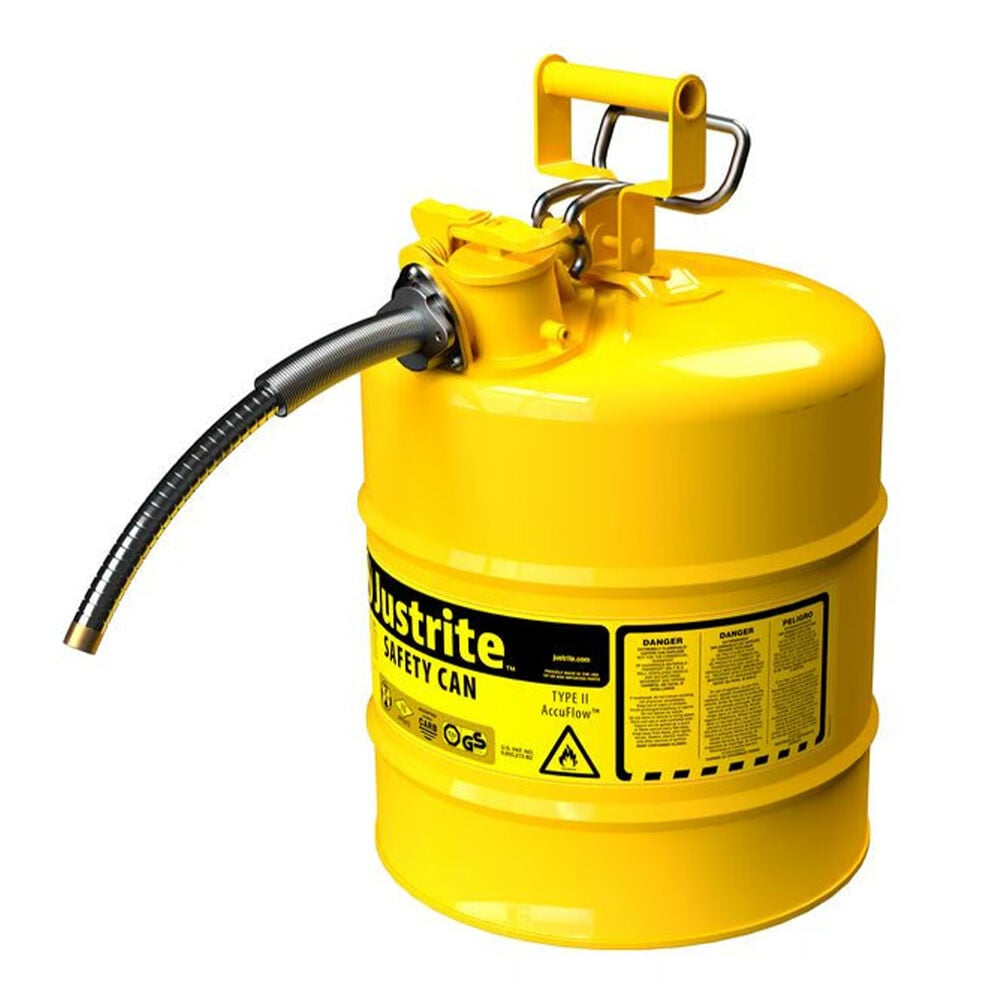 image of 5 gal Yellow Type II Safety Can for Diesel with Metal Hose