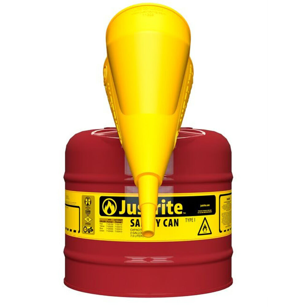 image of 2 gal Red Type I Steel Safety Can for Flammables with Funnel