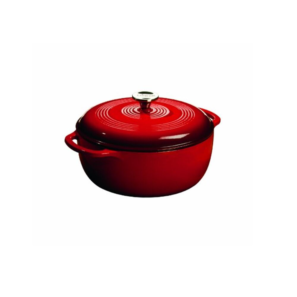 image of Dutch Oven, Red Enamel, 6 qt