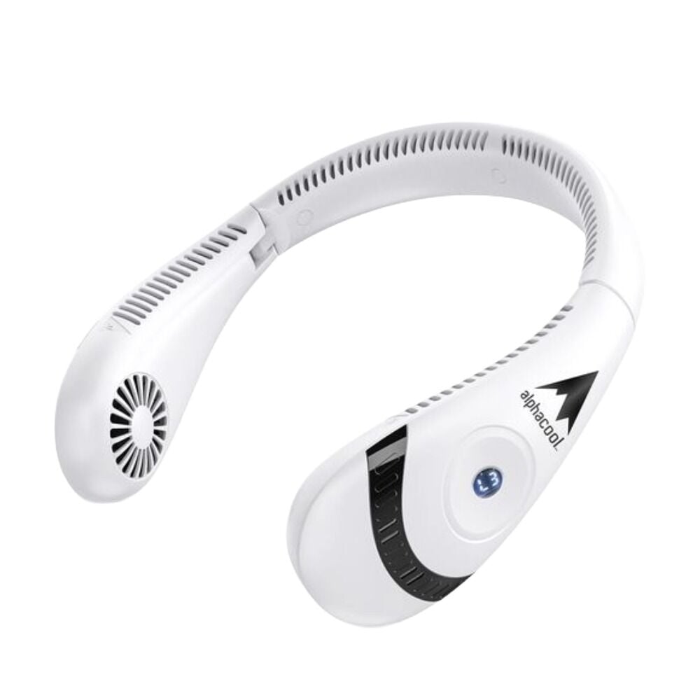 image of AlphaCool Wearable Personal Bladeless Neck Fan, White