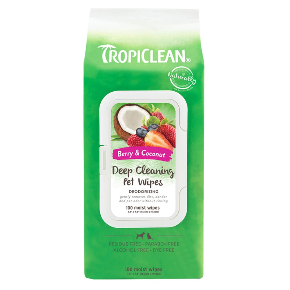image of Pet Wet Wipes- Deep Cleaning, Berry and Coconut, 100 ct