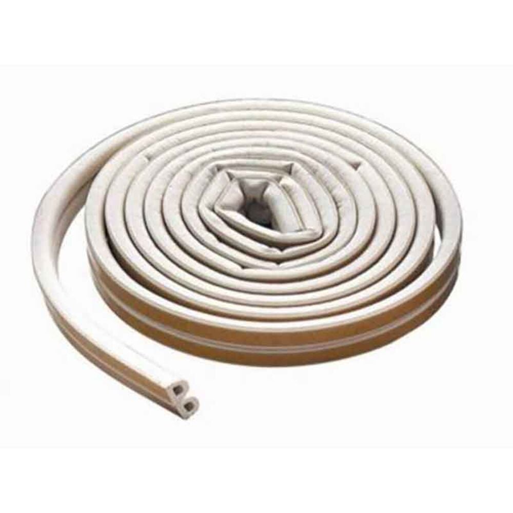 image of White All Climate Extreme Temperature EPDM Rubber D-Profile Weatherstrip, 17-ft