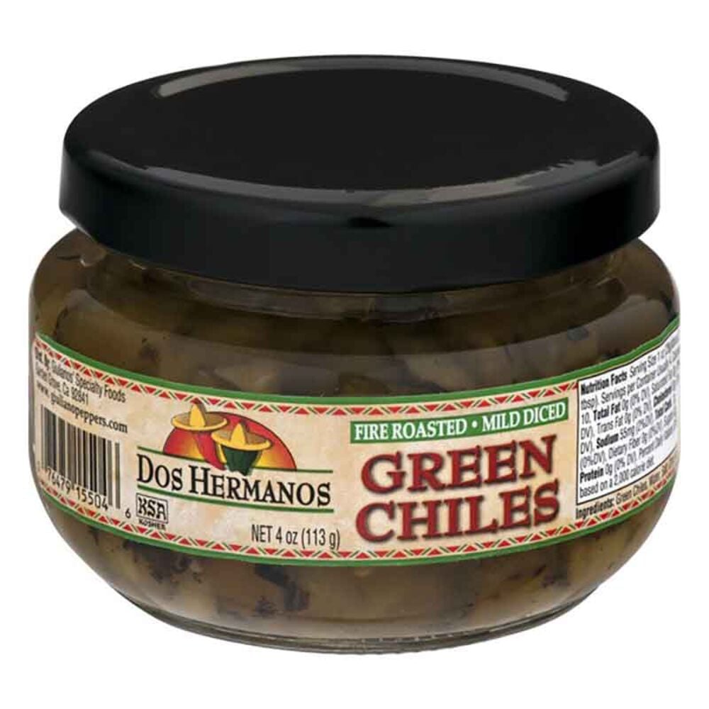 image of Fire Roasted Mild Diced Green Chilies, 4 oz