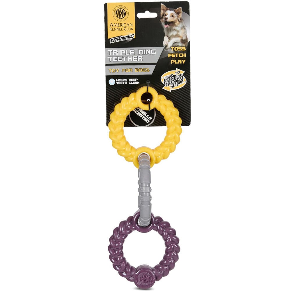 image of Assorted Training Triple Ring Dog Toy (Color May Vary)