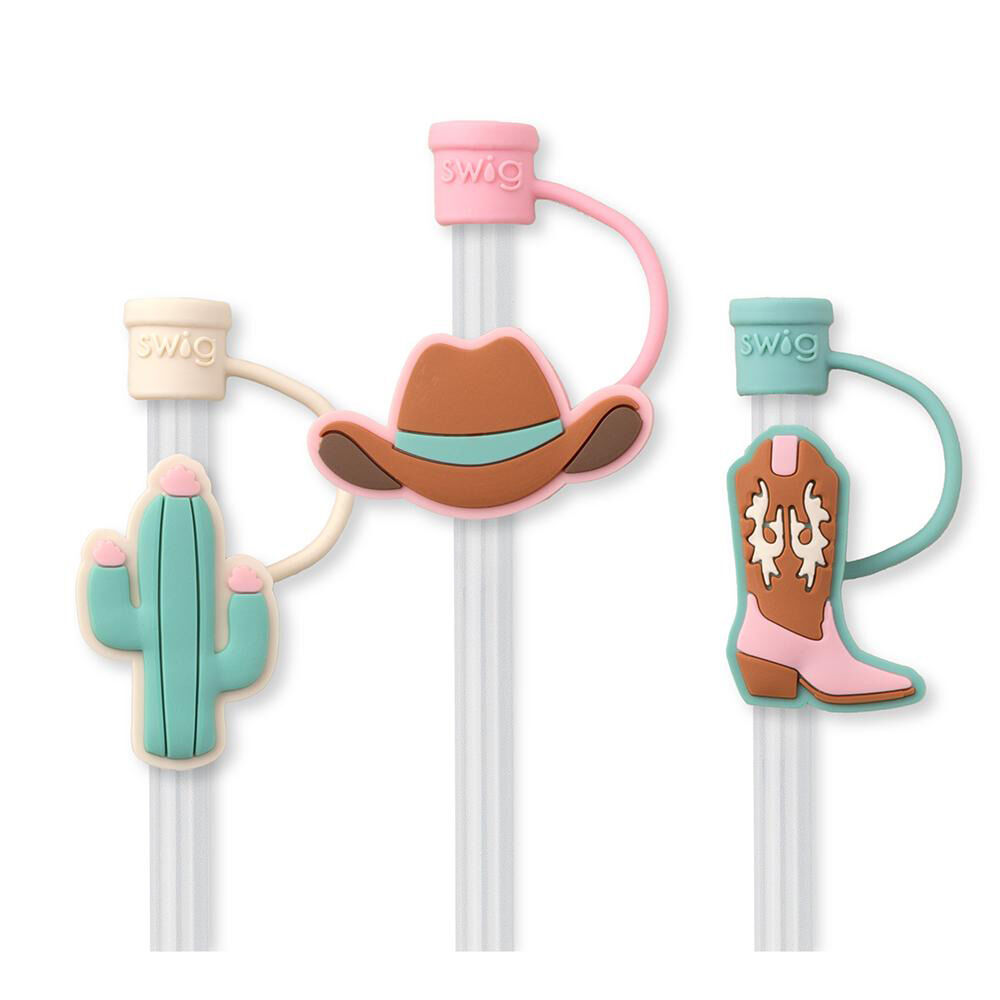 image of Giddy Up Straw Topper, 3 pk
