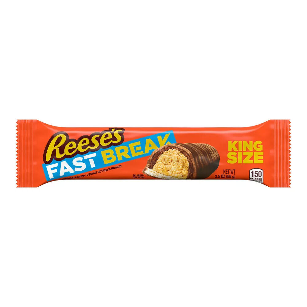 image of King Size Fast Break Milk Chocolate Peanut Butter Candy Bar, 3.5 oz