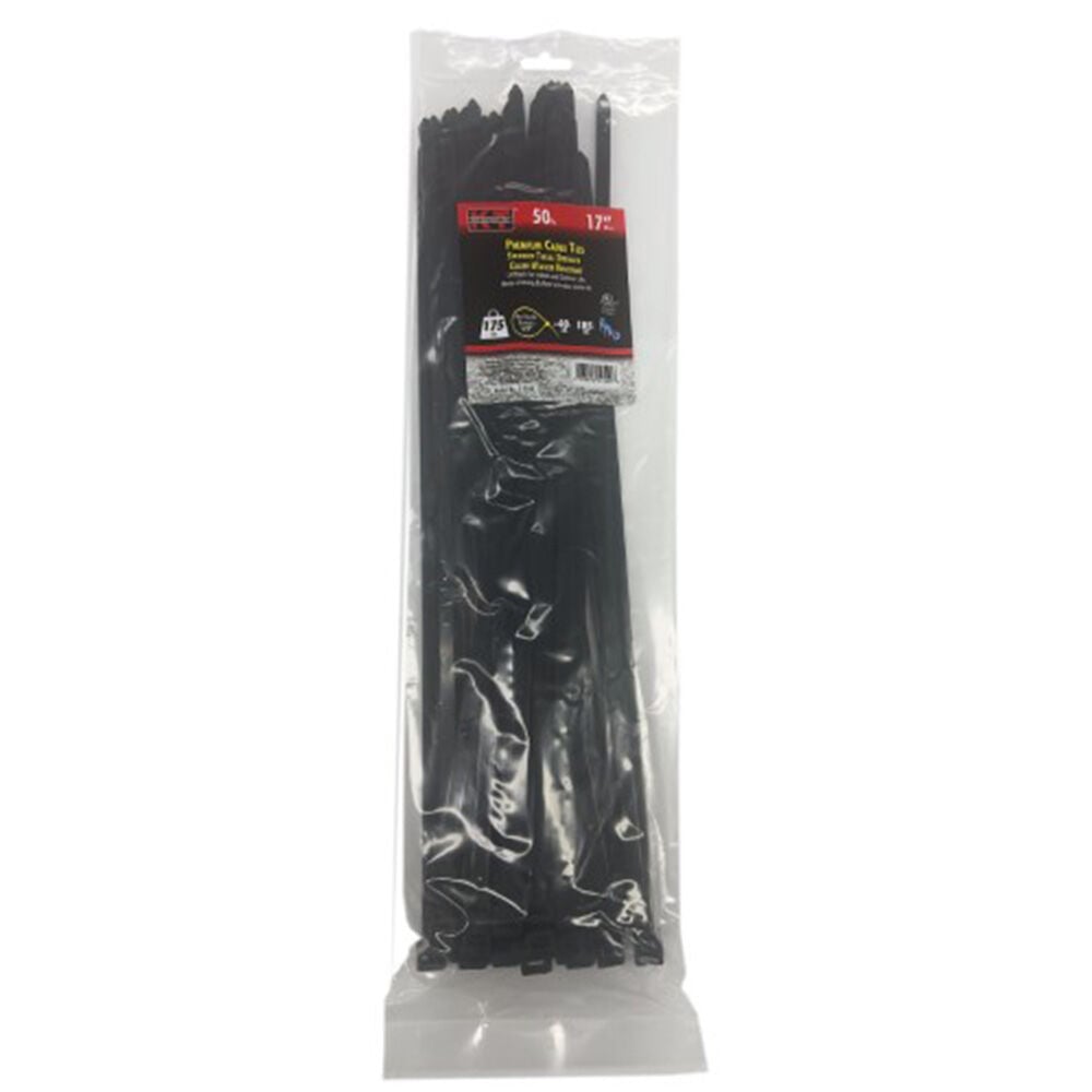 image of 17 in Extra Heavy Duty Premium Cable Ties, UV Black, 50 pc