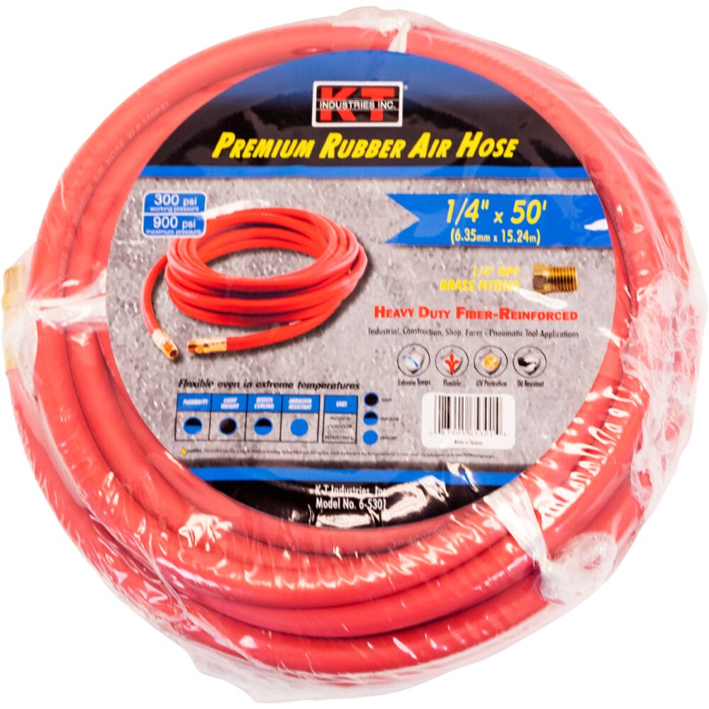 image of Premium Rubber Air Hose, 1/4-Inch x 50-Feet