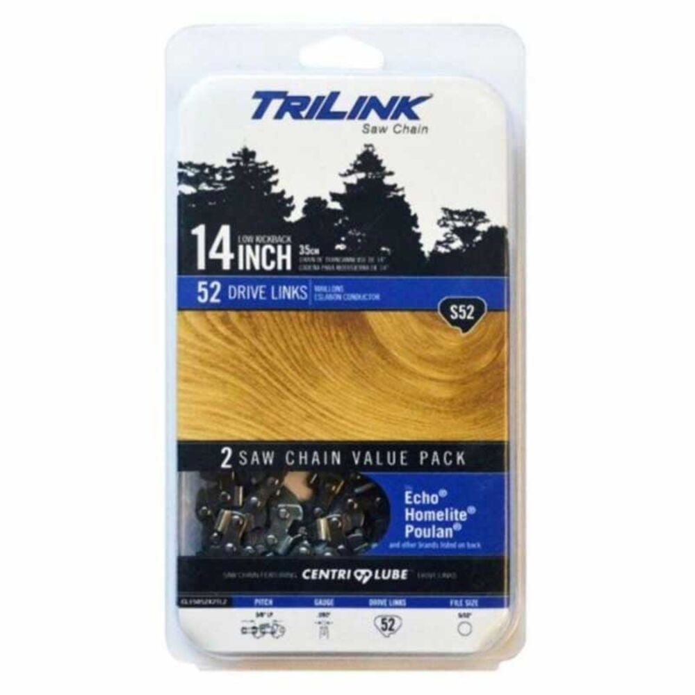 image of 14-in S52 Semi Chisel Chainsaw Chain, 2 pack
