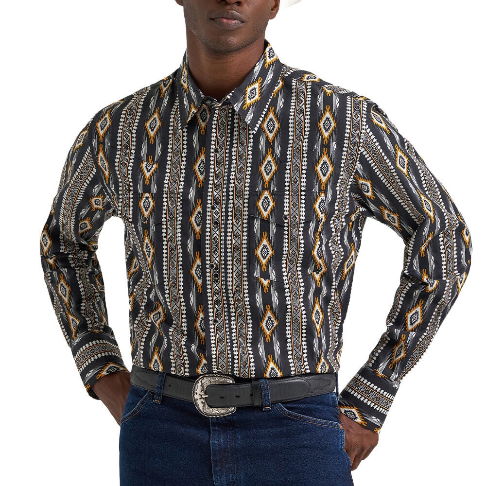 image of Men's Checotah Long Sleeve Western Snap Printed Shirt
