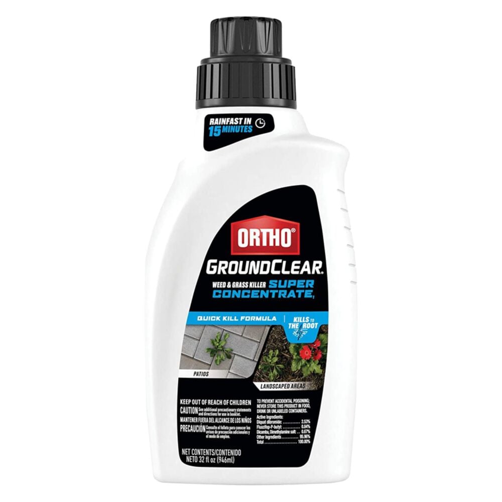 image of GroundClear Weed and Grass Killer Super Concentrate1: Treats up to 2,240 sq. ft., Fast Acting, Kills to the Root, 32 oz.