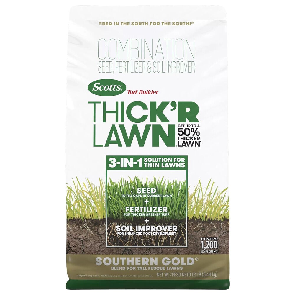 image of Turf Builder Thick'R Lawn Southern Gold Grass Seed, 12 lb
