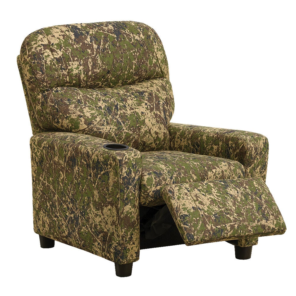 image of Kid's Recliner with Cup Holder, Pixel Tree Camo