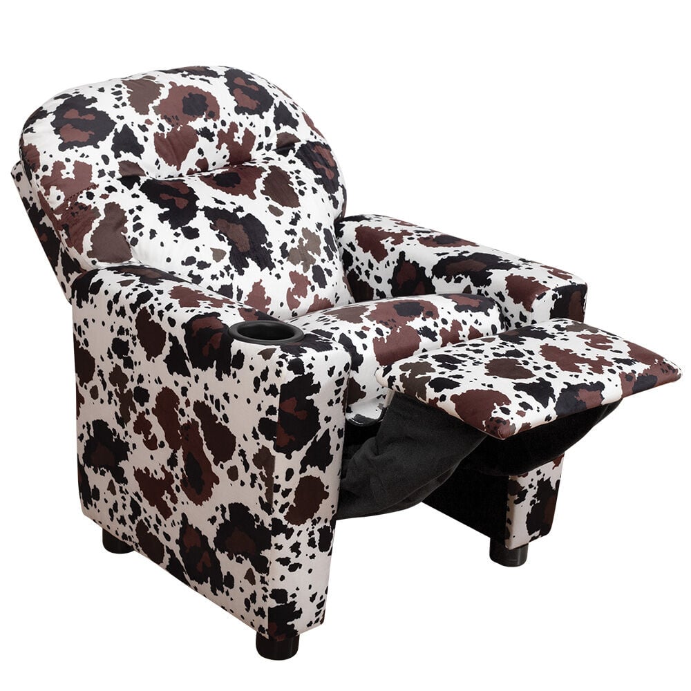 image of Kid's Recliner with Cup Holder, Ali Cowhide