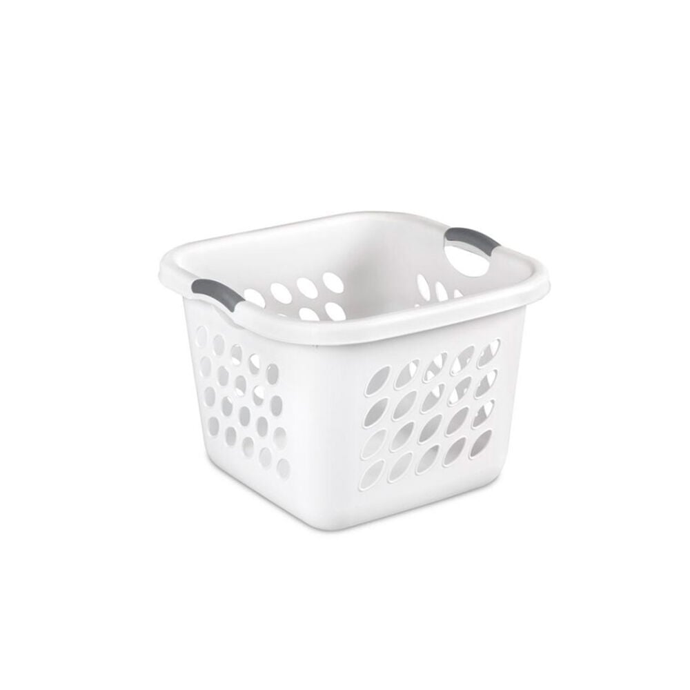 image of Ultra Square Laundry Basket- White, 1.5 bushel