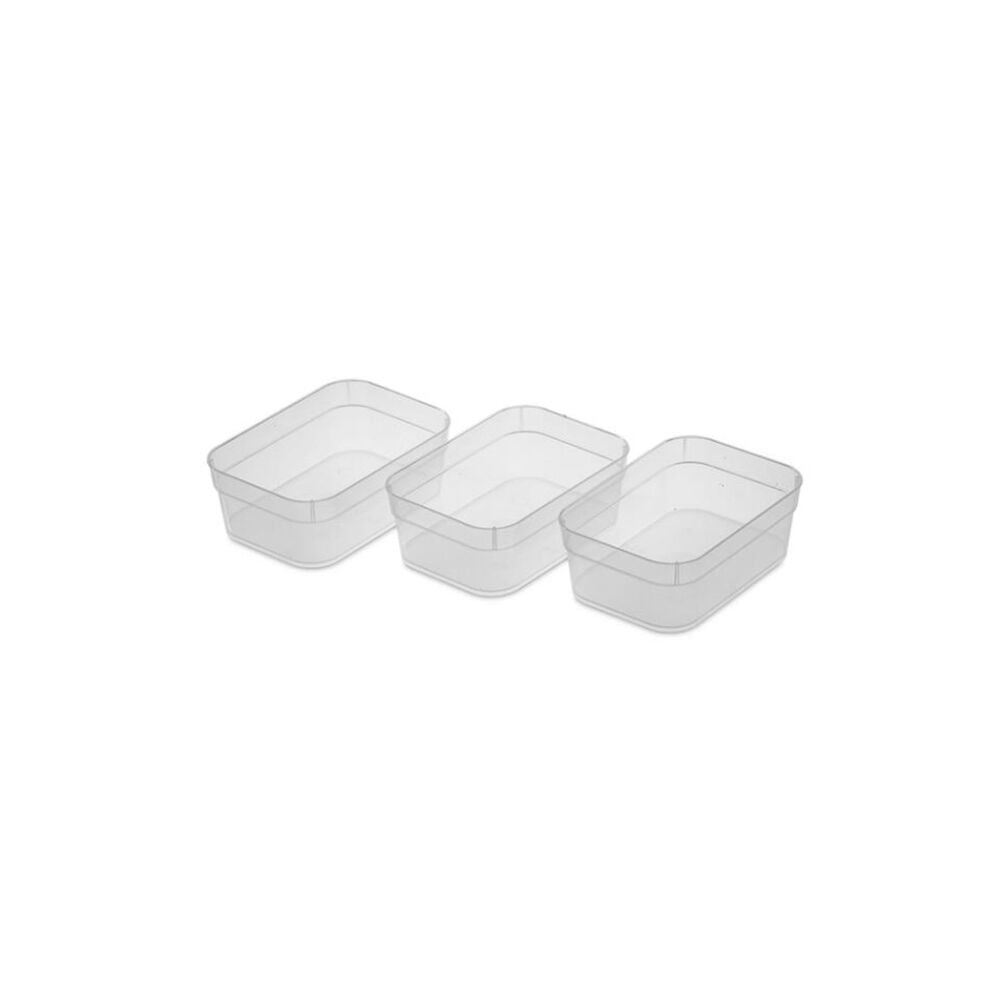 image of Medium Storage Trays- Clear, Set of 3