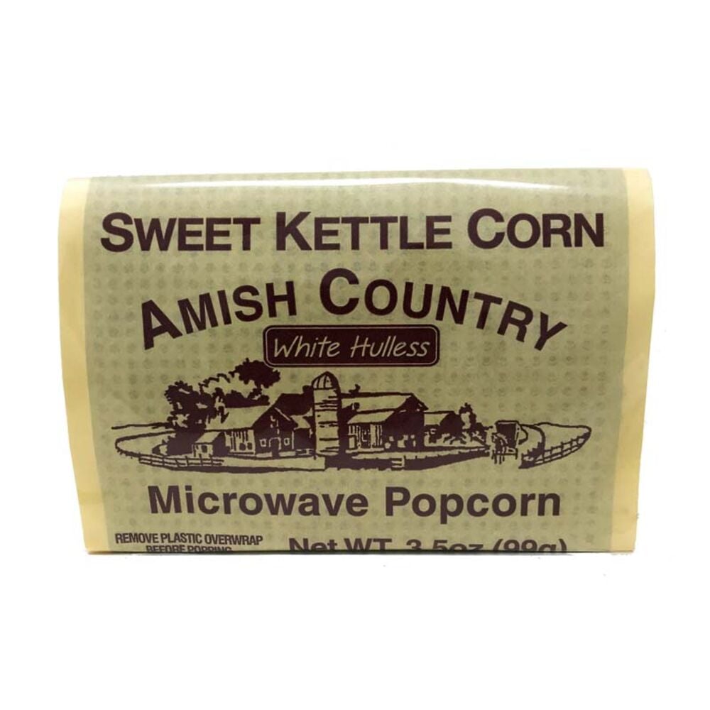 image of White Hulless Sweet Kettle Corn Microwave Popcorn, 3.5 oz