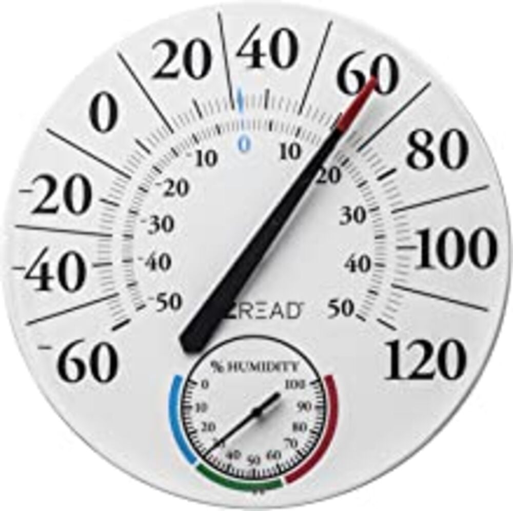 image of EZ Read 8-in Dial Thermometer with Hygrometer
