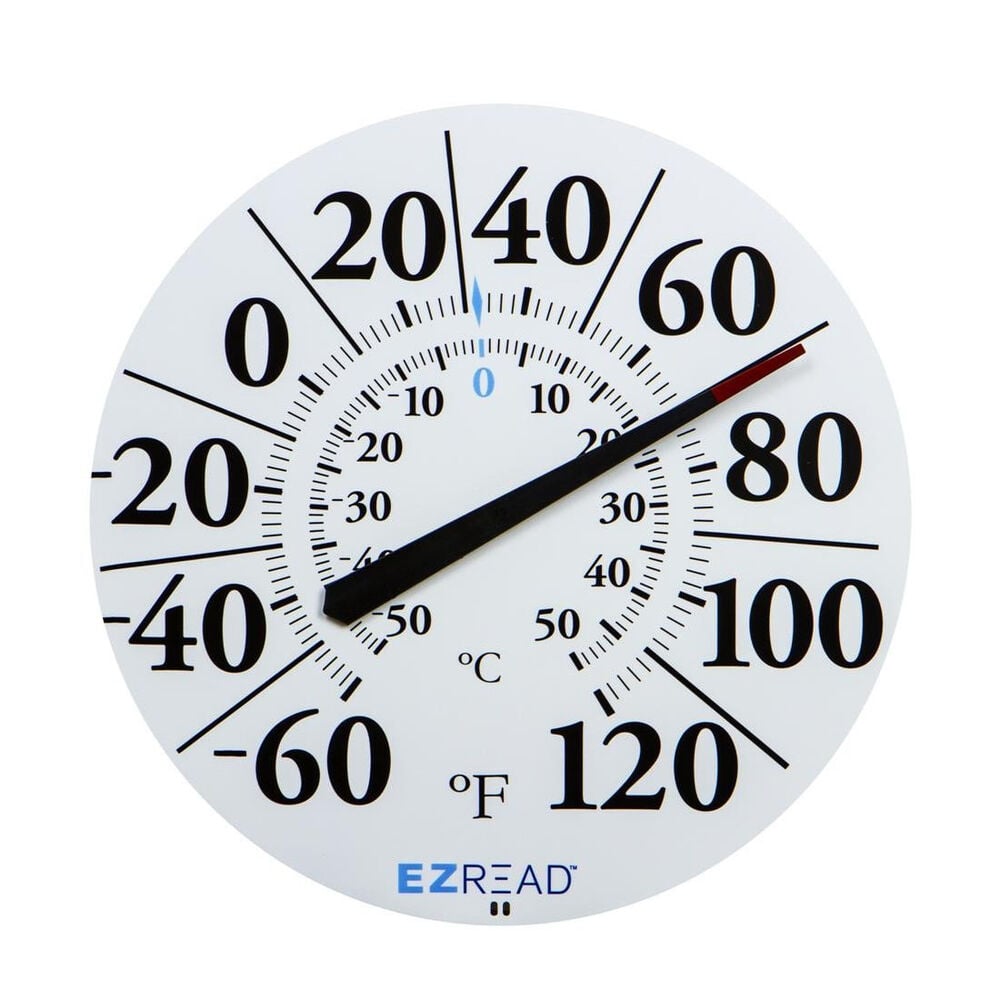 image of EZREAD Dial Thermometer/Hygrometer Basic White 12.5-in