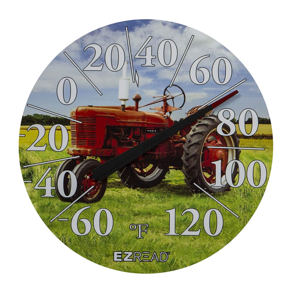 image of EZREAD Dial Thermometer Red Tractor 12.5-in