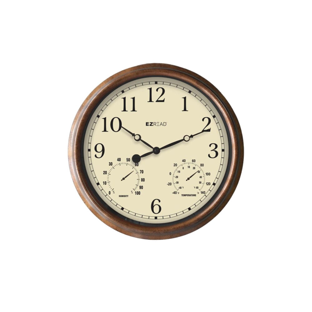 image of Decorative Indoor/Outdoor All-weather Clock with Patina Frame