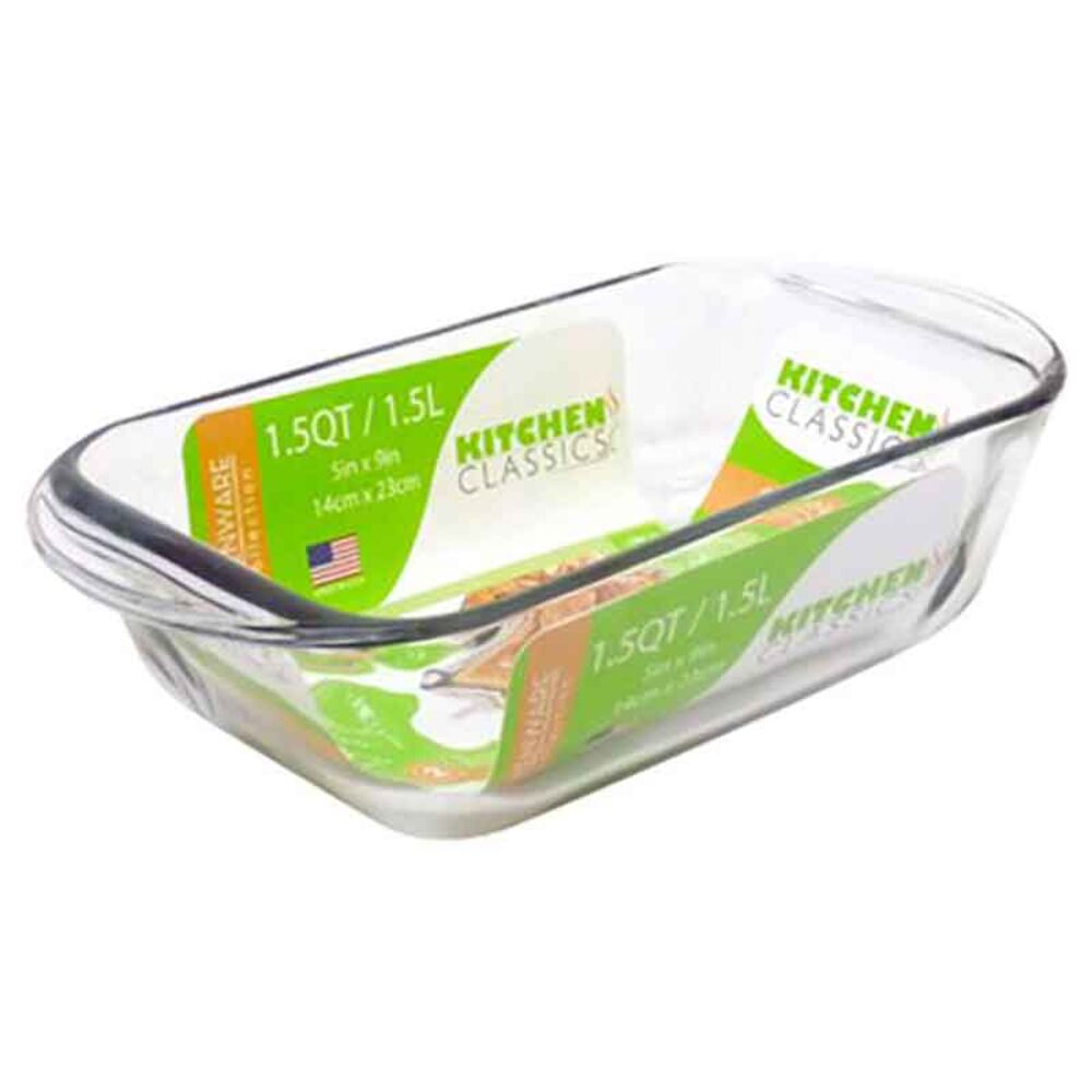 Kitchen Classics 1.5 qt Glass Loaf Baking Dish Atwoods