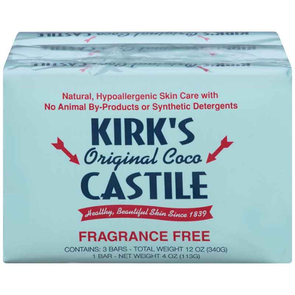 image of Original Coco Castile Fragrance Free Bar Soap, 3 count