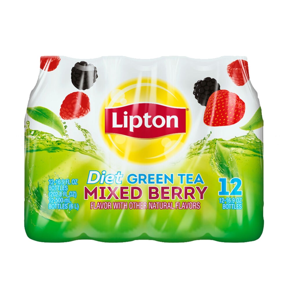 image of Diet Mixed Berry Green Tea 16.9 oz Bottle, 12 pack