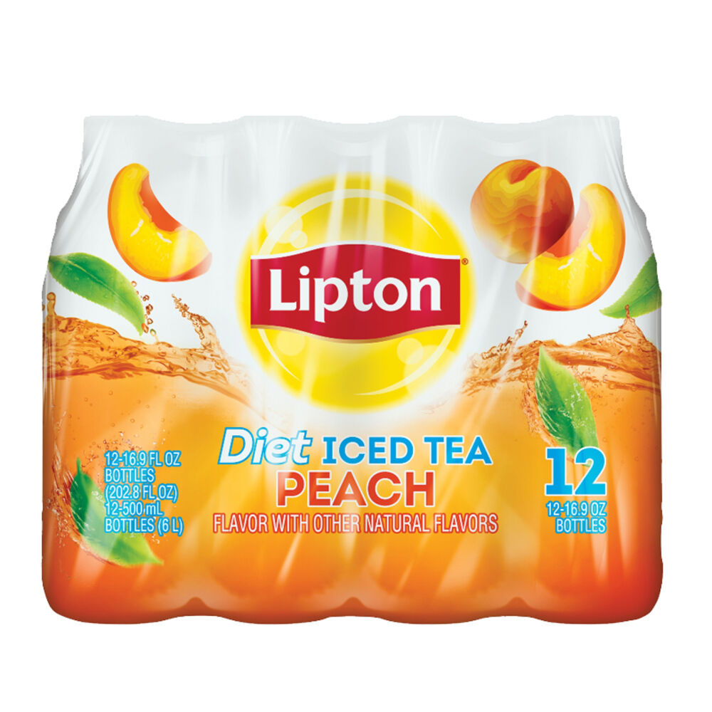 image of Diet Peach Iced Tea 16.9 oz Bottle, 12 pack