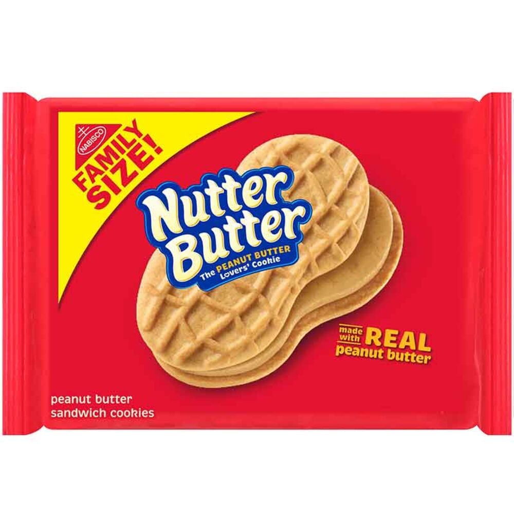 image of Nabisco Nutter Butter Family Size Peanut Butter Sandwich Cookies, 16 oz