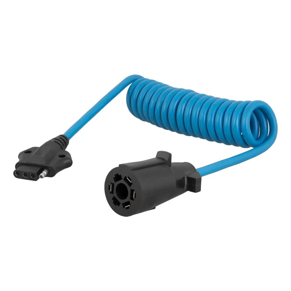 image of 7-Way RV Blade Vehicle to 4-Way Flat Trailer Electrical Adapter Harness