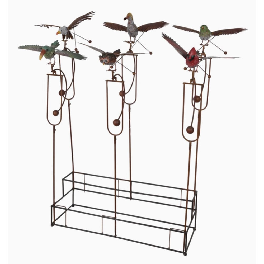 image of 56 in Garden Decor- Metal Rocking Stake, Bird, Styles May Vary
