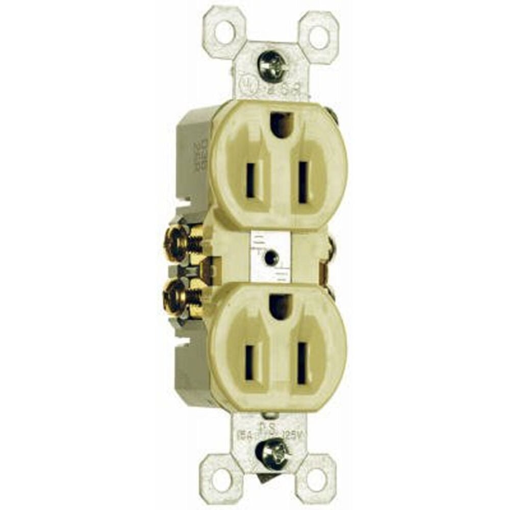 image of 3232IU Standard Duplex Outlet, 15-Amp, 125-Volt, Ivory