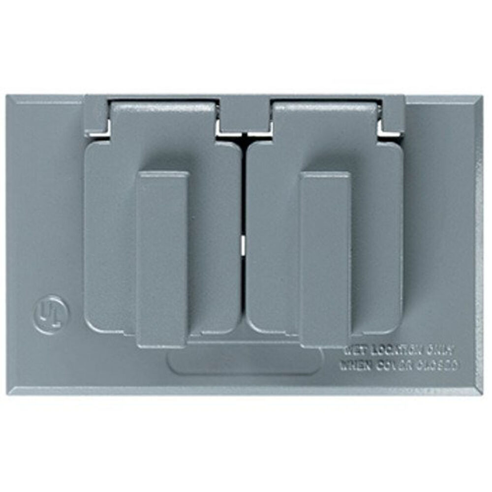 image of CA8GH Cast Weatherproof Cover Duplex Receptacle Horizontal, Gray
