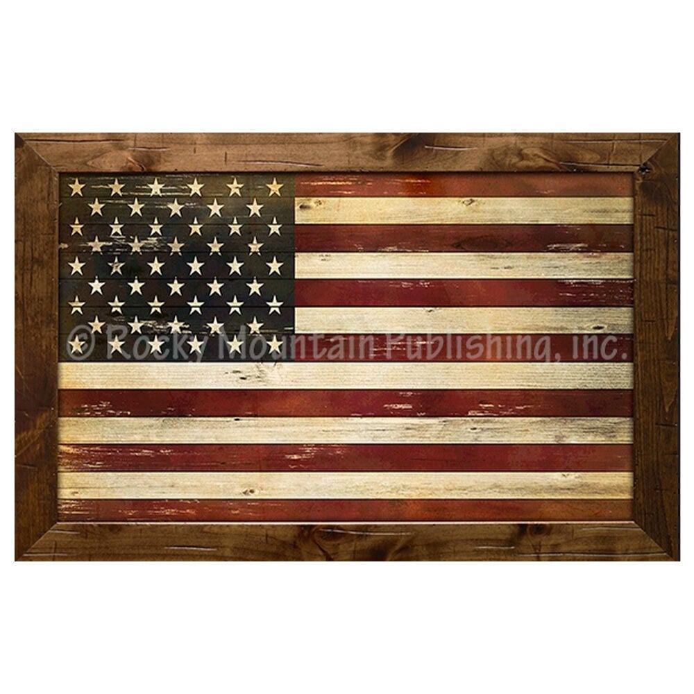 image of 10 x 7 Canvas Wall Art- Rustic American Flag by Jeremy Ashcraft
