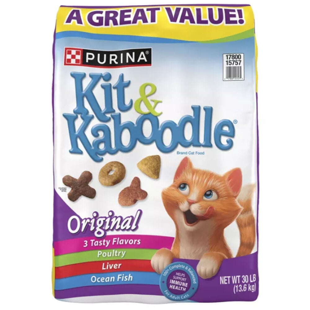 image of Kit and Kaboodle Dry Cat Food- Original Poultry, Liver and Ocean Fish, 30 lb
