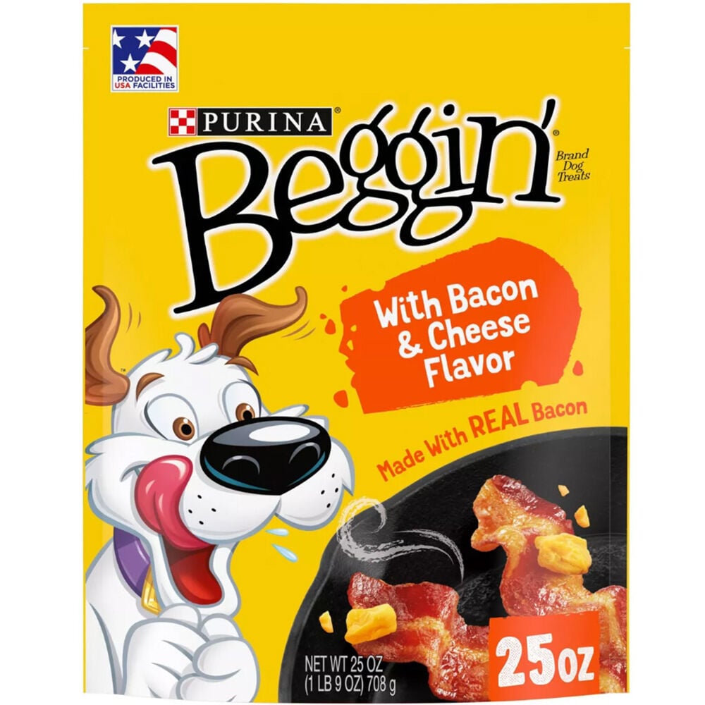 image of Beggin' Strips Dog Treats- Bacon and Cheese, 25 oz