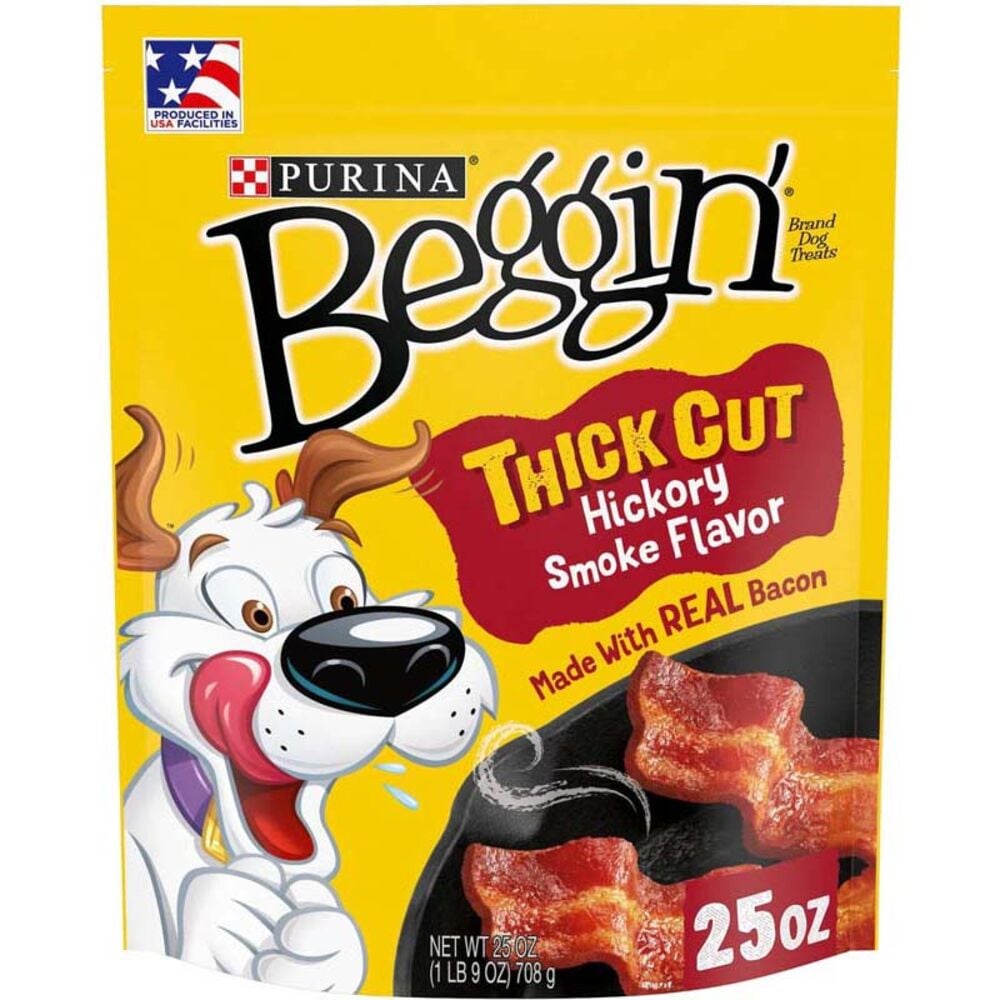 image of Beggin' Strips Dog Treats- Thick Cut, Hickory Smoked, 25 oz